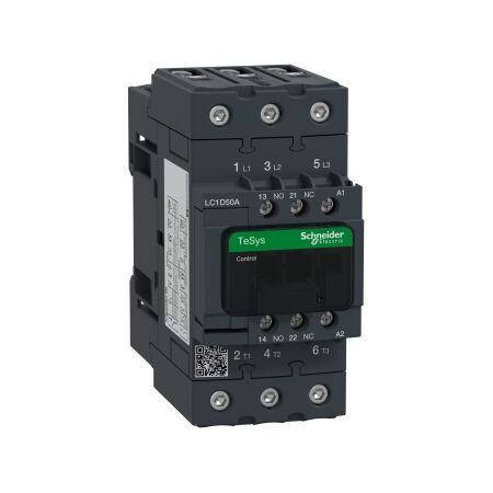 TeSys D, Contactor, TeSys Deca, 3P(3 NO), AC-3/AC-3e, 0 to 440V, 50A, 380VAC 50/60Hz coil