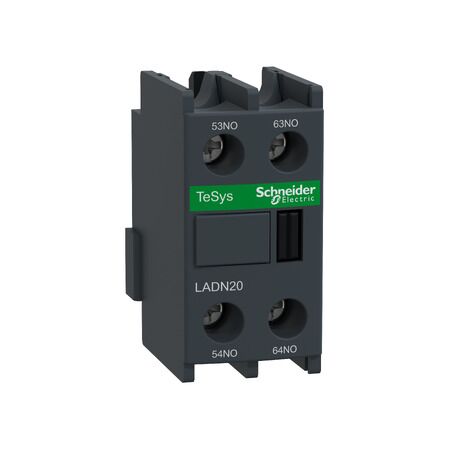 TeSys D, Auxiliary Contact Block, TeSys Deca, 2NO, front mounting, screw clamp terminals