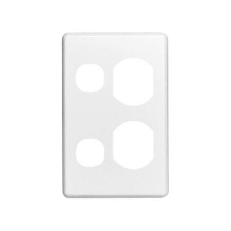 Classic C2000 Series, Socket Outlet Cover Plate, Vertical Mount for C2025V Twin Switched Socket - White Electric