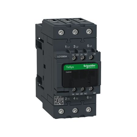 TeSys D, Contactor, TeSys Deca, 3P(3 NO), AC-3/AC-3e, 0 to 440V, 65A, 220VAC 50/60Hz coil