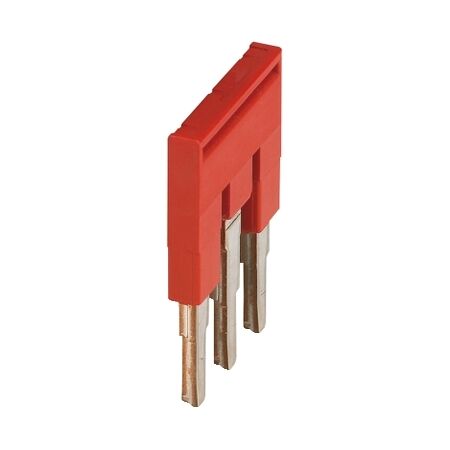 Linergy, Plug-in bridge, Linergy TR, 3 pole, for 4mm² terminal blocks, 6.2mm pitch, red, 3 way, set of 50