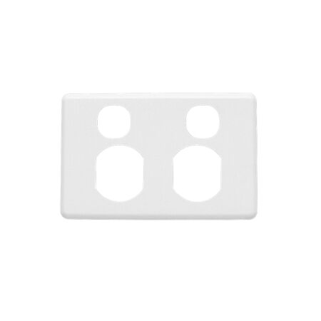 Classic C2000 Series, Socket Outlet Cover Plate, Horizontal Mount for Twin Switched Socket - White Electric