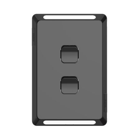Pro Series, Switch Plate Skin, 2 Gang, Horizontal/Vertical Mount, Clip-On - Black