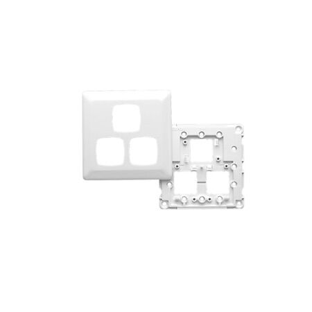 Prestige Series, Switch Grid Plate and Cover, 3 Gang, Large Format Size - White Electric