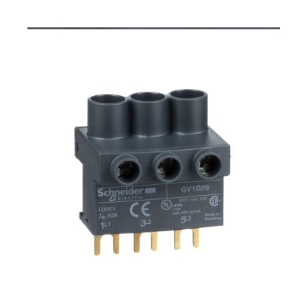 TeSys D, Terminal block, TeSys Deca & TeSys U, 3P, from the top, for supply to one or more GV2G busbar sets