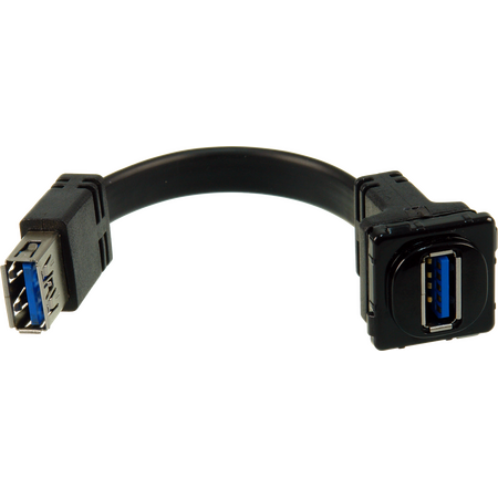 Digitek Black USB Female to USB Female Insert - Flexible Tail - Black - 05BC7TBK