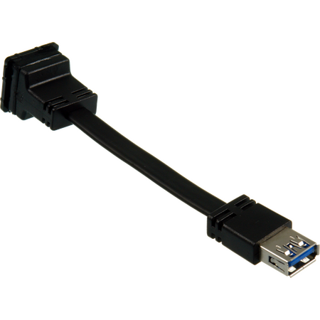 Digitek Black USB Female to USB Female Insert - Flexible Tail - Black - 05BC7TBK