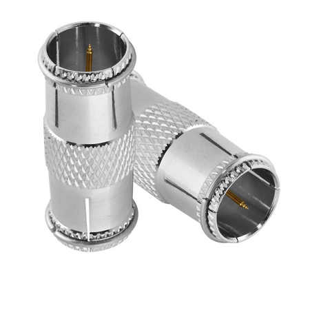 Hills Antenna BC71622 F-Type Male to Male Push-On Adaptor - 5 Pack - BC71622