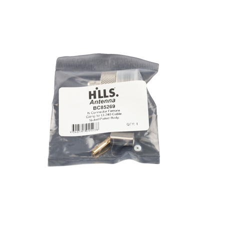Hills Antenna N Connector Female Crimp for LL240 Cable - Nickel Plated Body - BC85269