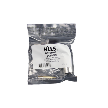 Hills Antenna N Connector Male Crimp for RG-213 Cable - Nickel Plated Body - BC85270