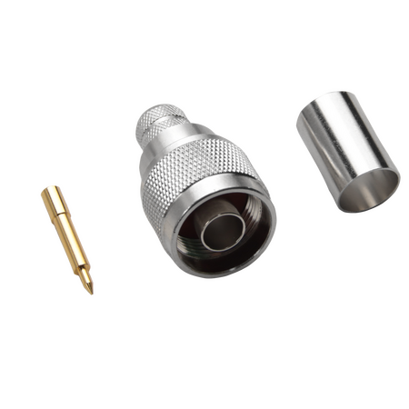 Hills Antenna N Connector Male Crimp for RG-213 Cable - Nickel Plated Body - BC85270