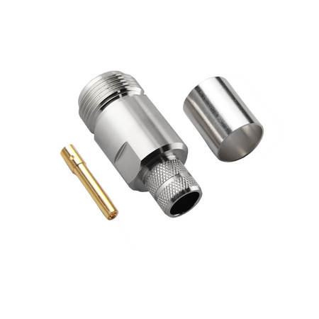 Hills Antenna N Connector Female Crimp for RG-213 Cable - Nickel Plated Body - BC85271