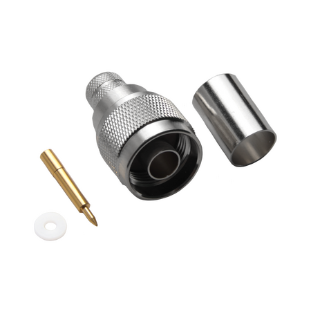 Hills Antenna N Connector Male Crimp for LL400 Cable - Nickel Plated Body - BC85275