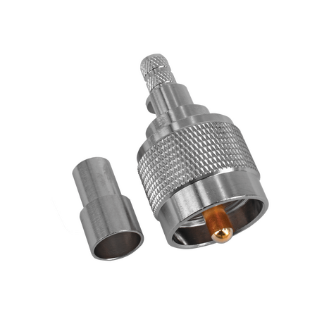 Hills Antenna UHF/PL-259 Connector Male Crimp for LL240 Cable - Nickel Plated Body - BC85280