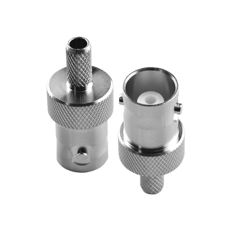 Hills Antenna BNC Connector Female Crimp for RG-58 Mini Cable - Nickel Plated Body - BC85283