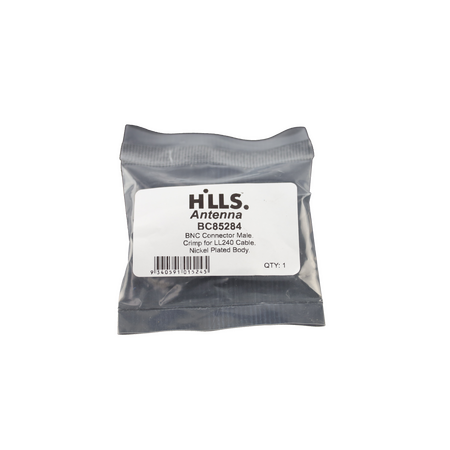 Hills Antenna BNC Connector Male Crimp for LL240 Cable - Nickel Plated Body - BC85284