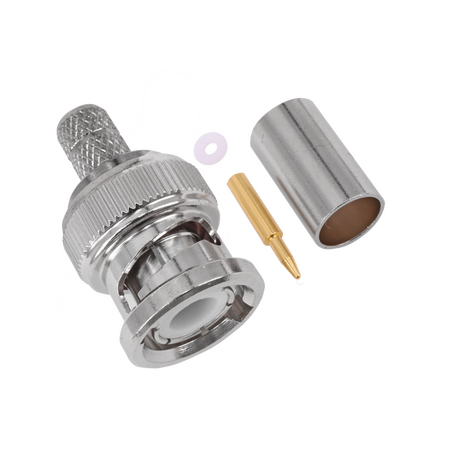 Hills Antenna BNC Connector Male Crimp for LL240 Cable - Nickel Plated Body - BC85284