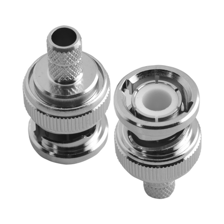 Hills Antenna BNC Connector Male Crimp for LL240 Cable - Nickel Plated Body - BC85284