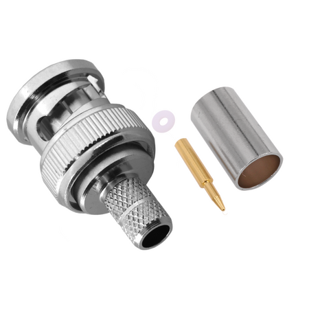 Hills Antenna BNC Connector Male Crimp for LL240 Cable - Nickel Plated Body - BC85284
