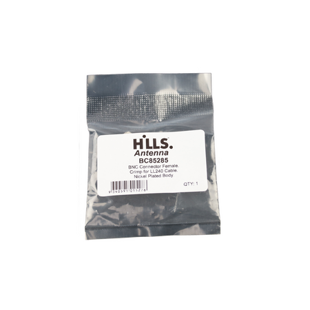 Hills Antenna BNC Connector Female Crimp for LL240 Cable - Nickel Plated Body - BC85285