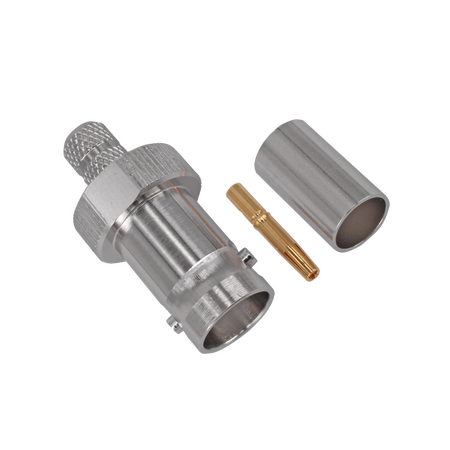 Hills Antenna BNC Connector Female Crimp for LL240 Cable - Nickel Plated Body - BC85285