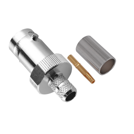 Hills Antenna BNC Connector Female Crimp for LL240 Cable - Nickel Plated Body - BC85285