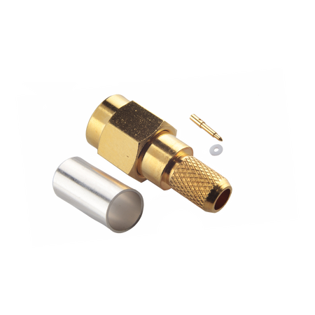 Hills Antenna SMA Connector Male Crimp for RG-58 Mini Cable - Gold Plated Body - BC85286
