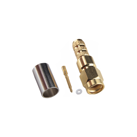 Hills Antenna SMA Connector Male Crimp for LL240 Cable - Gold Plated Body - BC85288
