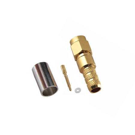 Hills Antenna SMA Connector Male Crimp for LL240 Cable - Gold Plated Body - BC85288