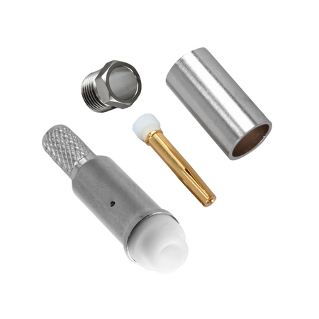 Hills Antenna FME Connector Female Crimp for LL195 & RG-58 Mini Cable - Nickel Plated Body - BC85290