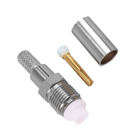 Hills Antenna FME Connector Female Crimp for LL195 & RG-58 Mini Cable - Nickel Plated Body - BC85290