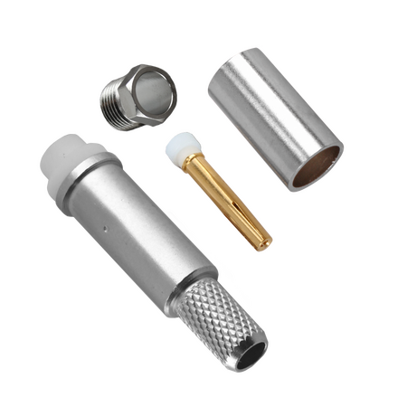 Hills Antenna FME Connector Female Crimp for LL195 & RG-58 Mini Cable - Nickel Plated Body - BC85290