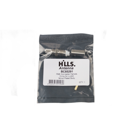 Hills Antenna FME Connector Female Crimp for LL240 - Nickel Plated Body - BC85291
