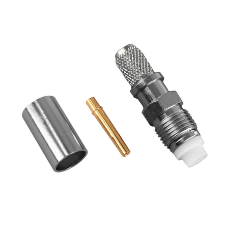Hills Antenna FME Connector Female Crimp for LL240 - Nickel Plated Body - BC85291