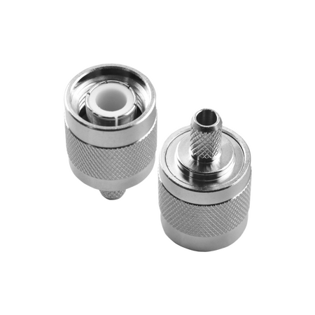 Hills Antenna TNC Connector Male Crimp for LL195 & RG-58 Mini Cable - Nickel Plated Body - BC85292