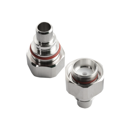 Hills Antenna 4.3-10 Connector Male Captive Centre Pin. Crimp for LL400 Cable - White Bronze Tri Metal Albaloy Body - BC85293