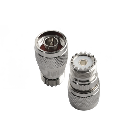 Hills Antenna N Male to UHF/SO-239 Female Adaptor - Nickel Plated Body - BC85301