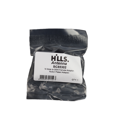 Hills Antenna N Male to SMA Female Adaptor - Nickel Plated Adaptor - BC85302