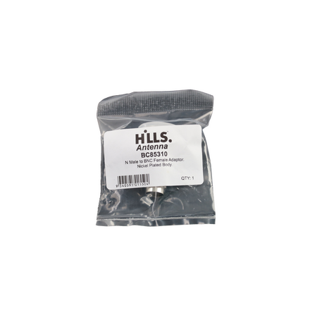 Hills Antenna N Male to BNC Female Adaptor - Nickel Plated Body - BC85310