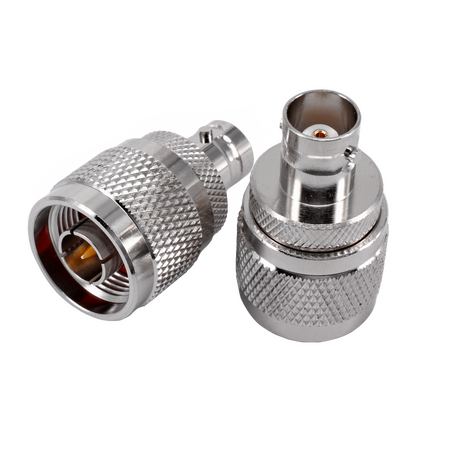 Hills Antenna N Male to BNC Female Adaptor - Nickel Plated Body - BC85310