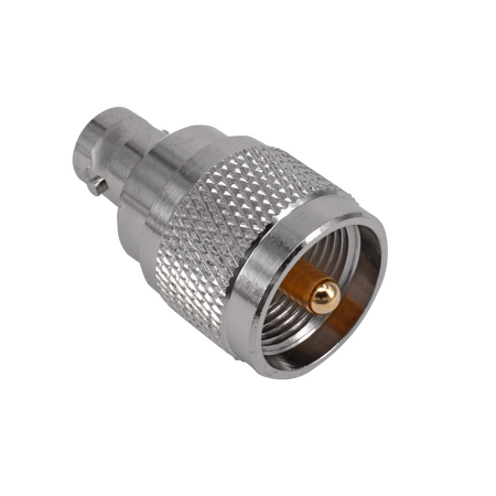 Hills Antenna UHF/PL-259 Male to BNC Female Adaptor - Nickel Plated Body - BC85312
