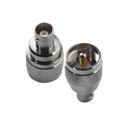 Hills Antenna UHF/PL-259 Male to BNC Female Adaptor - Nickel Plated Body - BC85312