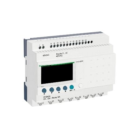 Zelio Logic, Compact smart relay, 20 I/O, 48 V AC, no clock, display