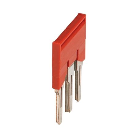 Linergy, Plug-in bridge, Linergy TR, 3 points, for 6mm² terminal blocks, red, 3 way, set of 10