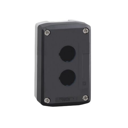 Harmony XALD XALK, Empty enclosure, plastic, dark grey lid, for push-button 22mm, 2 cut outs