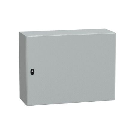 Spacial S3D, Wall mounted steel enclosure, plain door, with mounting plate, 600x800x300mm, IP66, IK10