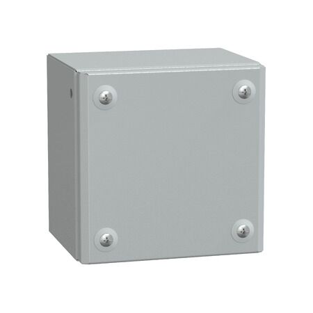 Spacial SBM, Metal industrial box plain door, H150xW150xD120 IP66 IK10 RAL 7035