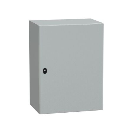 Spacial S3D, Wall mounted steel enclosure, plain door, with mounting plate, 800x600x400mm, IP66, IK10