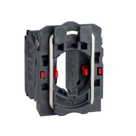 Harmony XB5, Single contact block with body fixing collar, plastic, screw clamp terminal, 2NC