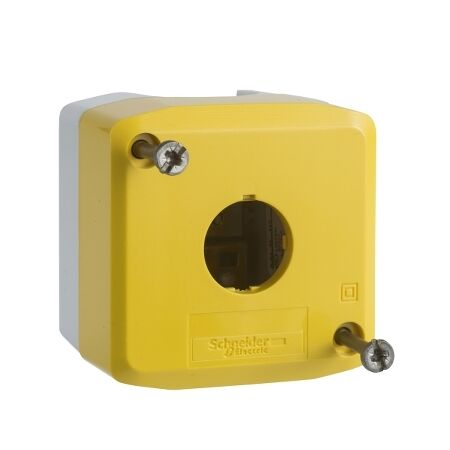 Harmony XALD XALK, Empty enclosure, plastic, yellow lid for push-button 22mm, 1 cut out